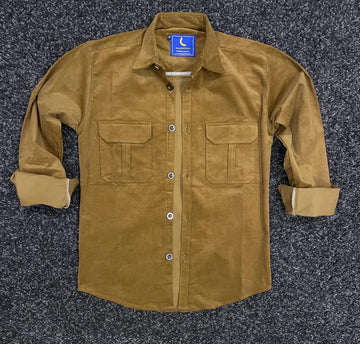 Corduroy Mustard Stretchable Jacket Shirt