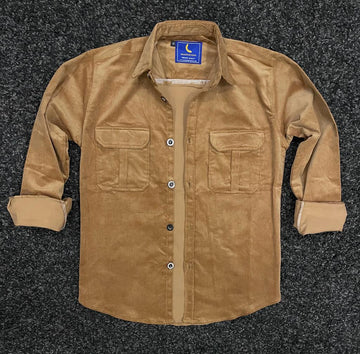 Corduroy Camel Stretchable Jacket Shirt