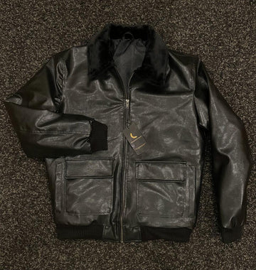 Black Crocodile Leather Jacket